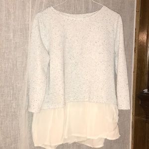 3/4 Sleeve Ruffle Hem Top